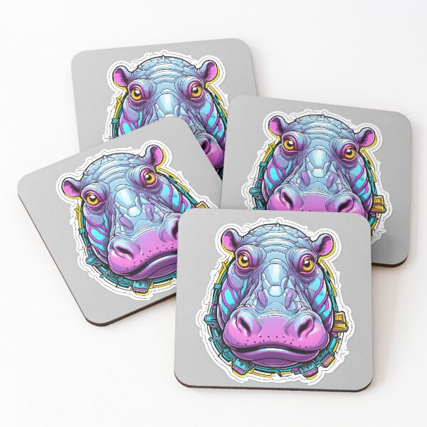 Item preview, Colorful Cartoon Hippo designed and sold by stableImaginarium.