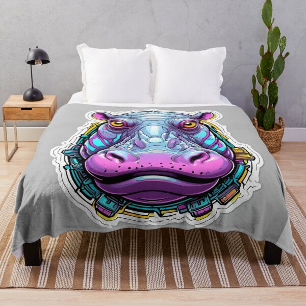 Item preview, Colorful Cartoon Hippo designed and sold by stableImaginarium.