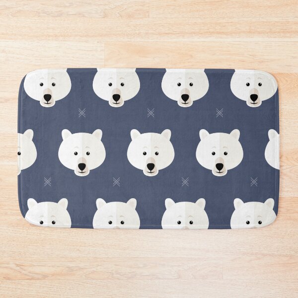 Item preview, Polar bear heads on blue designed and sold by reneesillus.