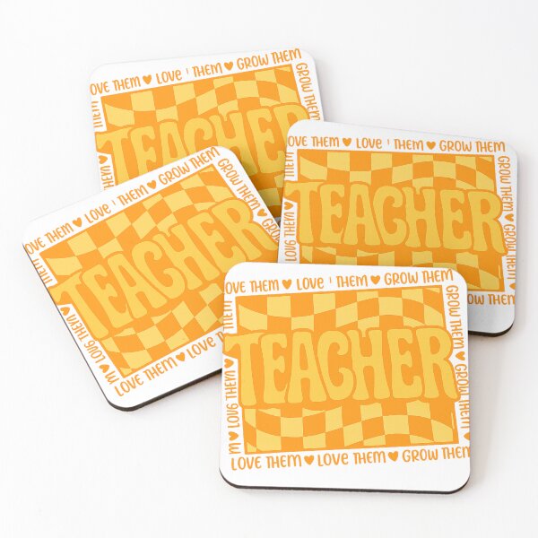 Item preview, Teacher back to school retro png｜funky teacher shirt｜teach love grow png｜rainbow checker png｜preppy teacher png｜checkerboard png｜groovy designed and sold by PixelBlooming.