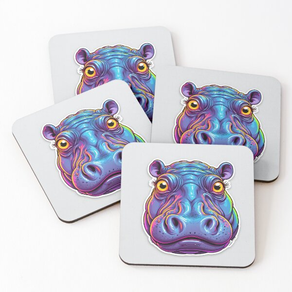 Item preview, Colorful Cartoon Hippo designed and sold by stableImaginarium.