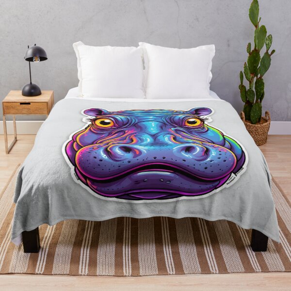 Item preview, Colorful Cartoon Hippo designed and sold by stableImaginarium.