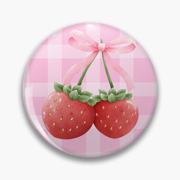 Item preview, Sweet Pink Gingham with Strawberries designed and sold by Charming-Canvas.