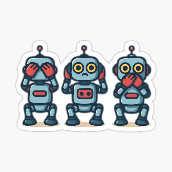 Item preview, wise robots colourful blue speak hear see designed and sold by 88DesignStudio.