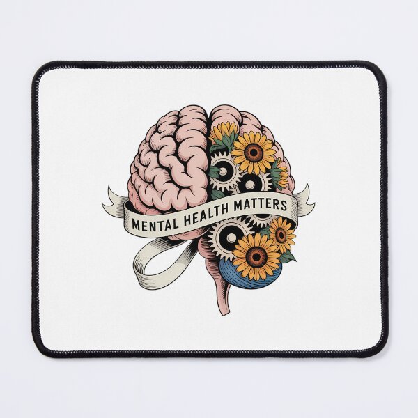 Item preview, Gears of mind, brain with jellow sunflowers designed and sold by Sea4Adventures.