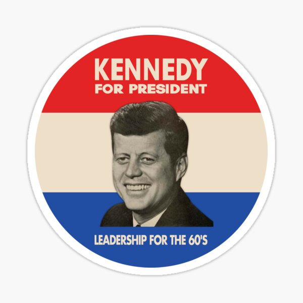 Vista previa del artículo con la obra «Botón de la campaña de JFK: diseño vintage de Kennedy para presidente», diseñado y vendido por hangmeart.