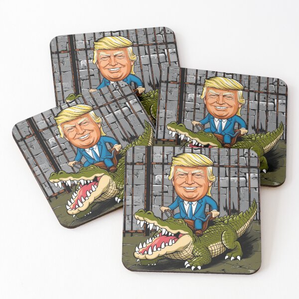 Item preview, Donald Trump Riding an Alligator at Alligator Alcatraz designed and sold by Animals Wearing Glasses.