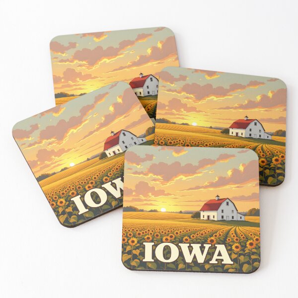 Item preview, Iowa: Vintage Painterly Travel Poster designed and sold by LSVart.