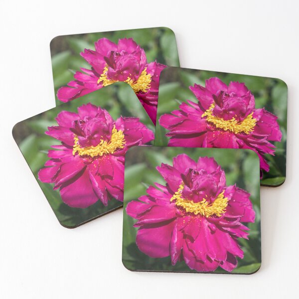 Item preview, Rich Carmine Peony Bloom with a Golden Crown designed and sold by Georgia Mizuleva.