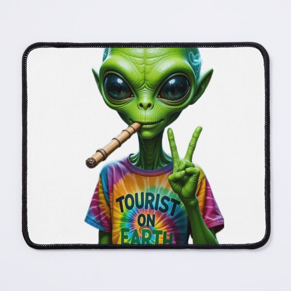 Item preview, I’m Just a Tourist on Earth – Funny Alien Existential Meme designed and sold by Italy-Shop.