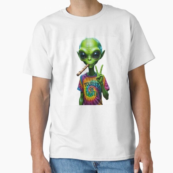 Item preview, I’m Just a Tourist on Earth – Funny Alien Existential Meme designed and sold by Italy-Shop.