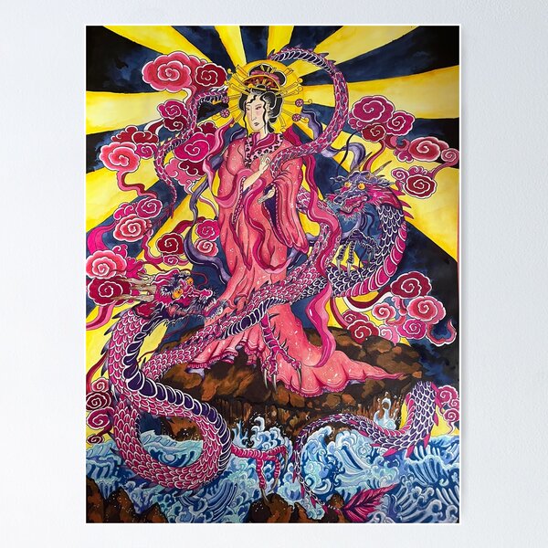 Artikel-Vorschau von Ukiyoe Frau x japanische Drachen , designt und verkauft von deadpeacock_art.