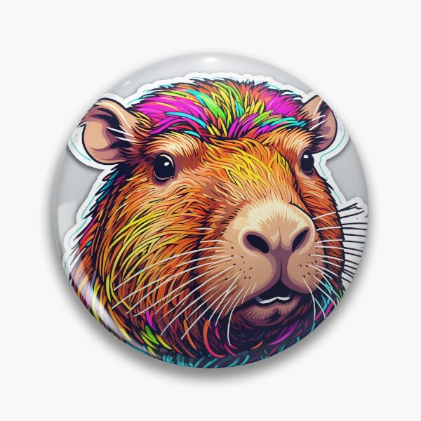 Item preview, Colorful Capybara Portrait designed and sold by stableImaginarium.