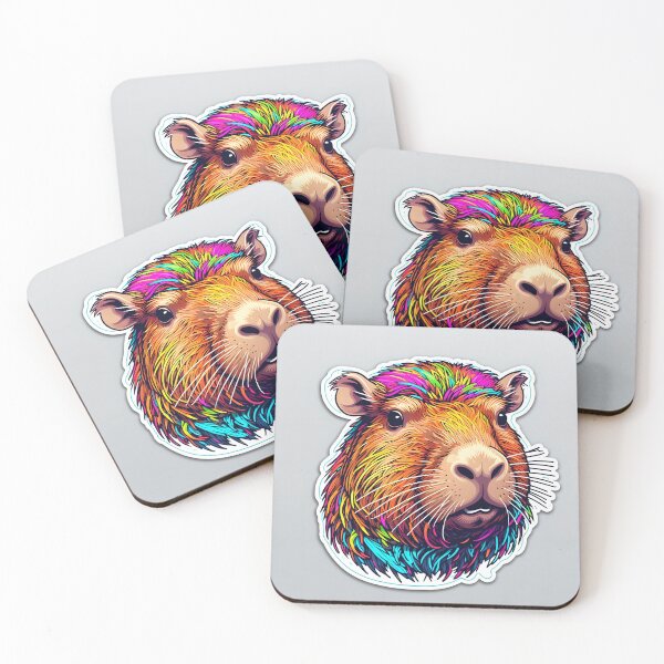 Item preview, Colorful Capybara Portrait designed and sold by stableImaginarium.