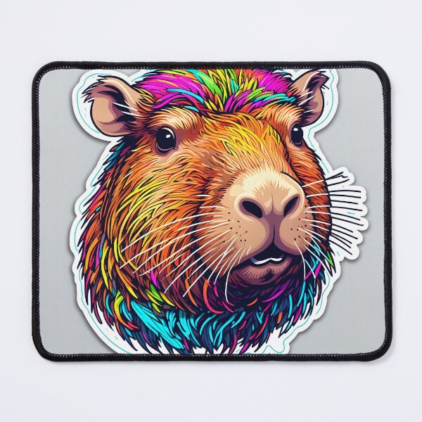 Item preview, Colorful Capybara Portrait designed and sold by stableImaginarium.
