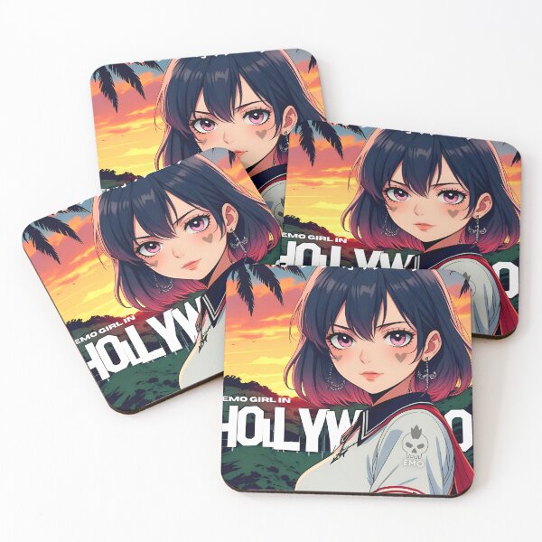 Item preview, Emo anime girl Traveler: Discovering the Magic of Hollywood designed and sold by Emo-World-Tour.