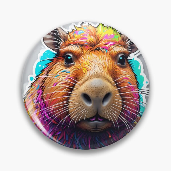Item preview, Colorful Capybara Portrait designed and sold by stableImaginarium.