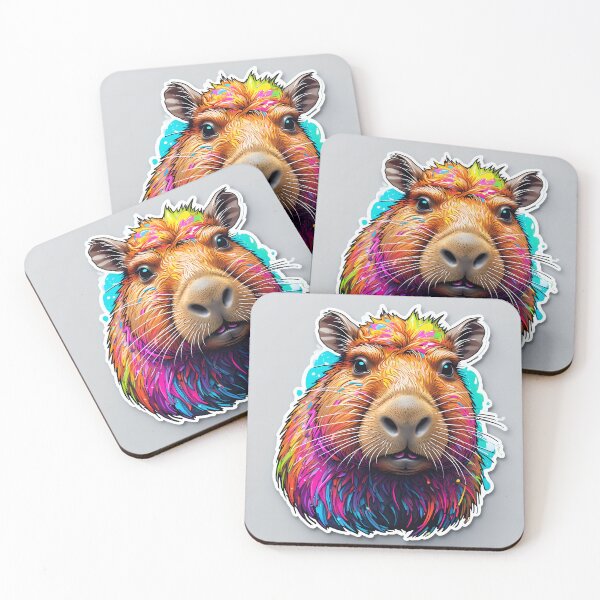 Item preview, Colorful Capybara Portrait designed and sold by stableImaginarium.