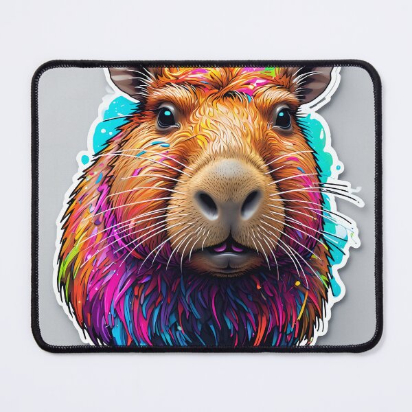 Item preview, Colorful Capybara Portrait designed and sold by stableImaginarium.