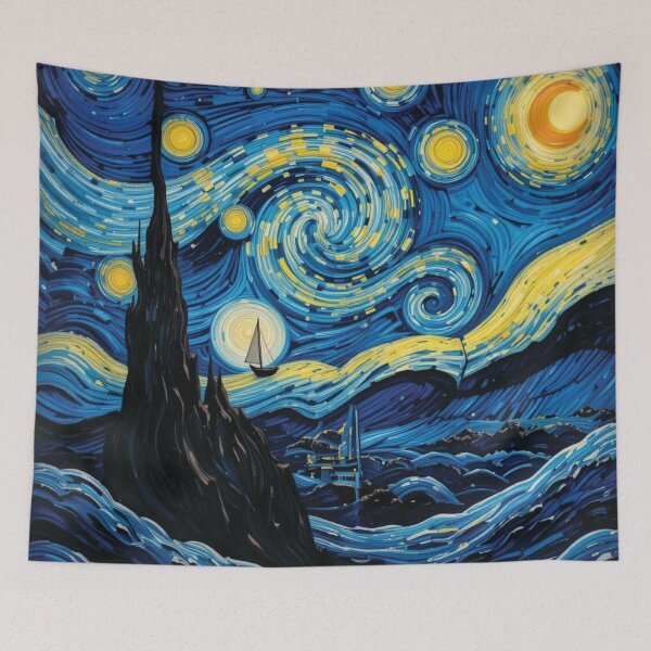 Item preview, Van Gogh Ocean Waves - Starry Night  designed and sold by KhadijaBatool38.