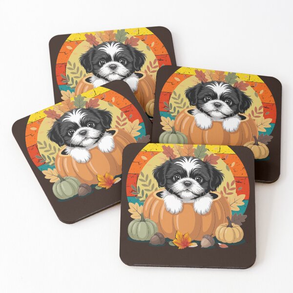 Item preview, Fall Design Autumn Leaves Shih Tzu Dog in Pumpkin designed and sold by tamdevo1.