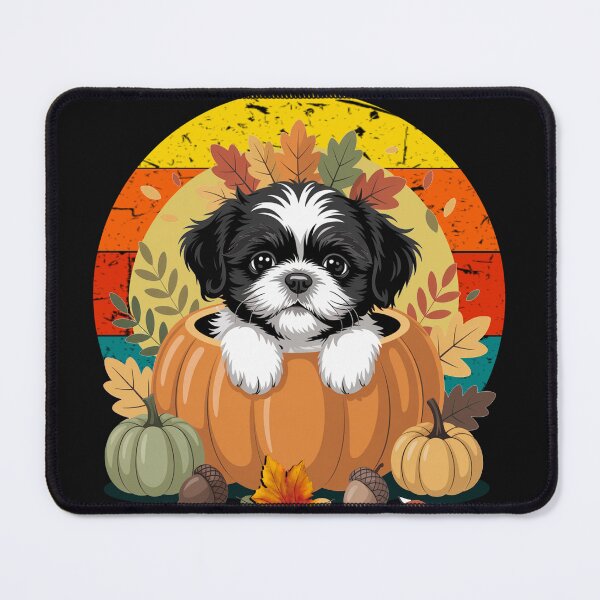 Item preview, Fall Design Autumn Leaves Shih Tzu Dog in Pumpkin designed and sold by tamdevo1.