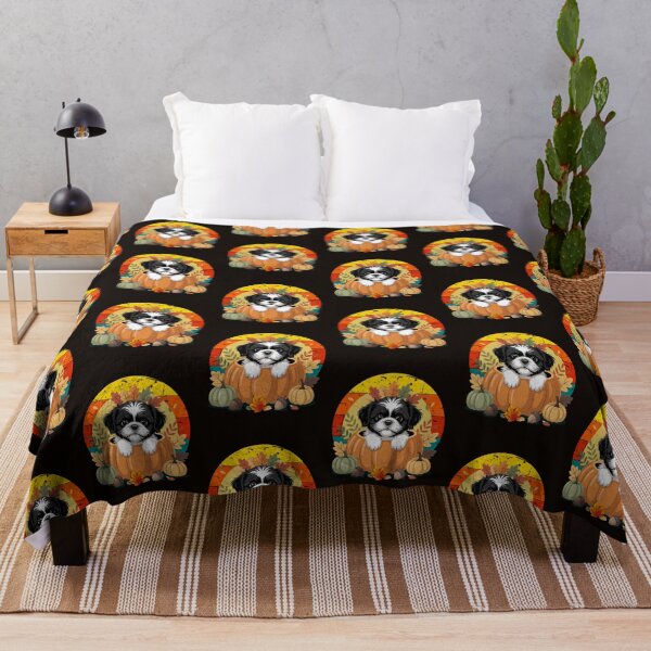 Item preview, Fall Design Autumn Leaves Shih Tzu Dog in Pumpkin designed and sold by tamdevo1.