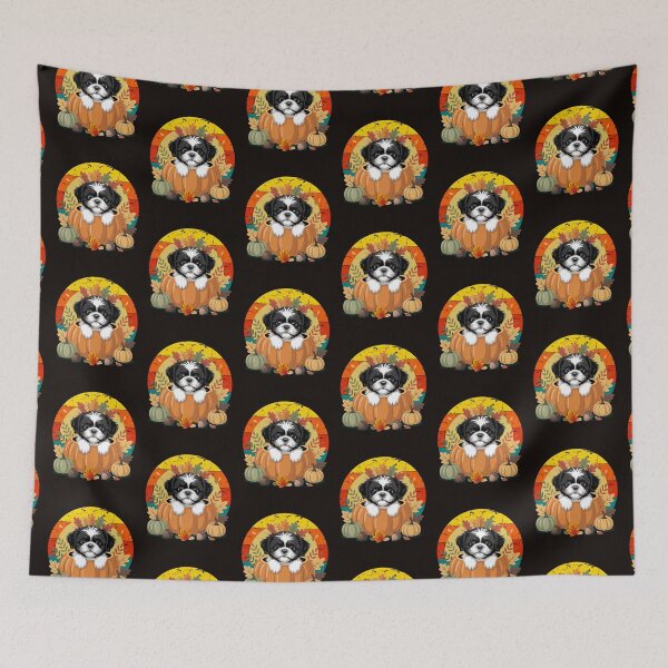 Item preview, Fall Design Autumn Leaves Shih Tzu Dog in Pumpkin designed and sold by tamdevo1.