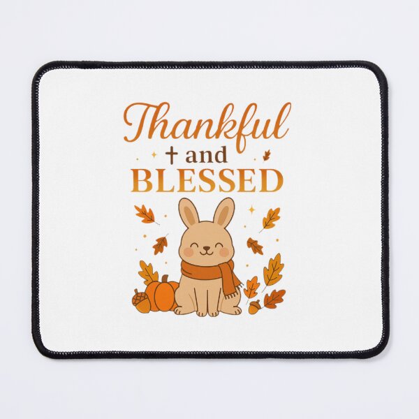 Item preview, Thankful and blessed- cozy fall Christian bunny design designed and sold by KALDESIGNS777.