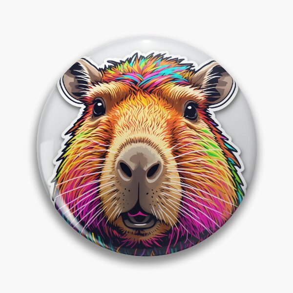 Item preview, Colorful Capybara Portrait designed and sold by stableImaginarium.