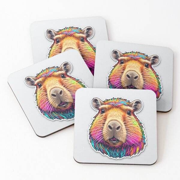 Item preview, Colorful Capybara Portrait designed and sold by stableImaginarium.