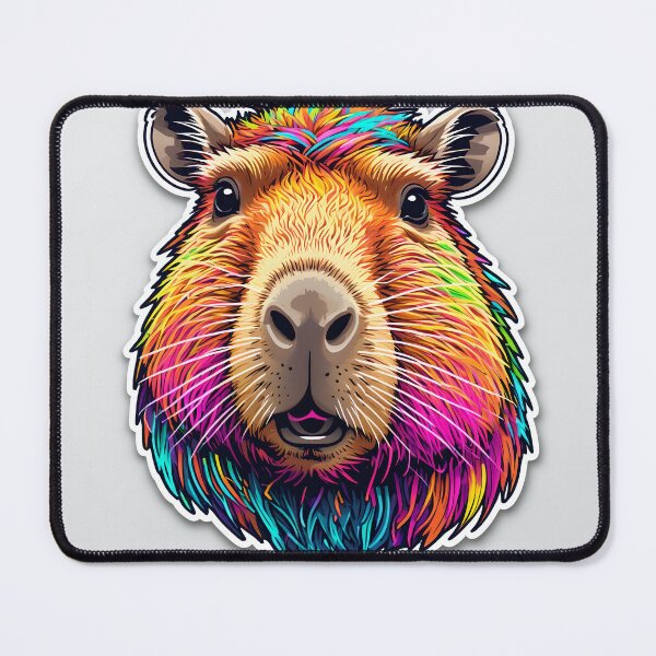 Item preview, Colorful Capybara Portrait designed and sold by stableImaginarium.