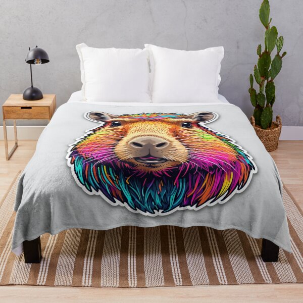 Item preview, Colorful Capybara Portrait designed and sold by stableImaginarium.