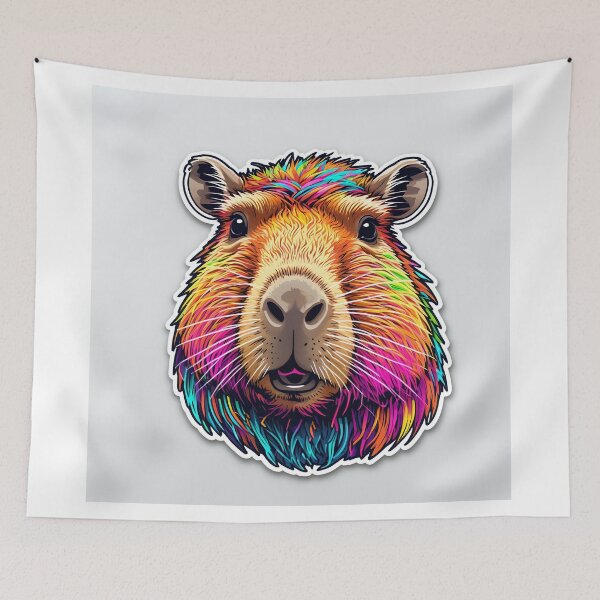 Item preview, Colorful Capybara Portrait designed and sold by stableImaginarium.