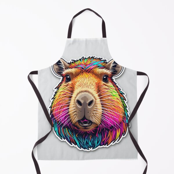 Item preview, Colorful Capybara Portrait designed and sold by stableImaginarium.