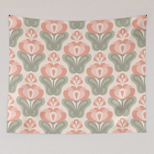 Item preview, Vintage / retro blossoms / floral pattern, pastel colors (3475C) designed and sold by RouCouCou.