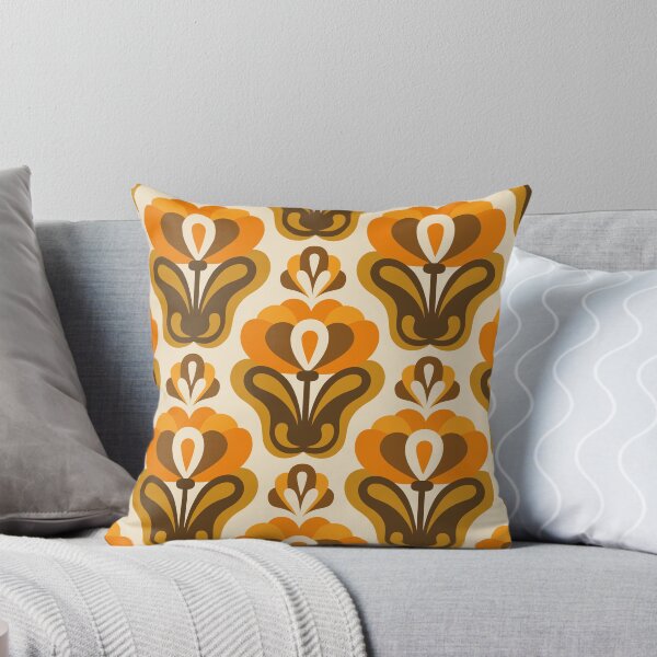 Item preview, Vintage / retro blossoms / floral pattern, yellow brown (3475D) designed and sold by RouCouCou.