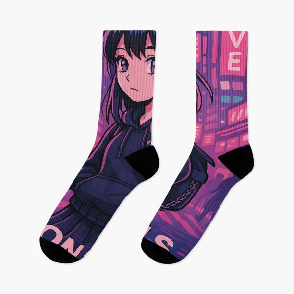 Item preview, Neon Souls in Tokyo – Aesthetic Emo Girl at Night designed and sold by Emo-World-Tour.