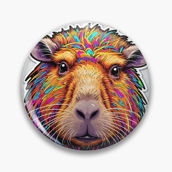 Item preview, Colorful Capybara Portrait designed and sold by stableImaginarium.