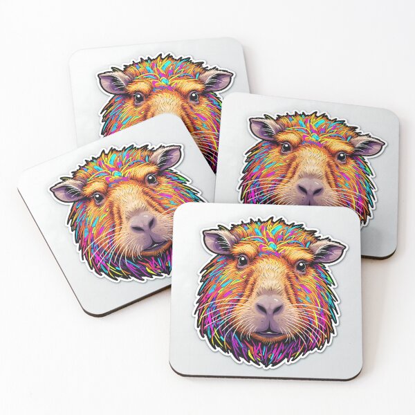 Item preview, Colorful Capybara Portrait designed and sold by stableImaginarium.