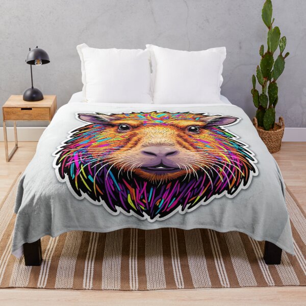 Item preview, Colorful Capybara Portrait designed and sold by stableImaginarium.