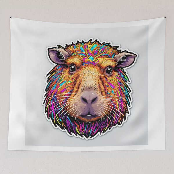 Item preview, Colorful Capybara Portrait designed and sold by stableImaginarium.