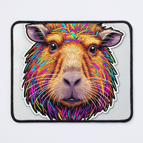 Item preview, Colorful Capybara Portrait designed and sold by stableImaginarium.