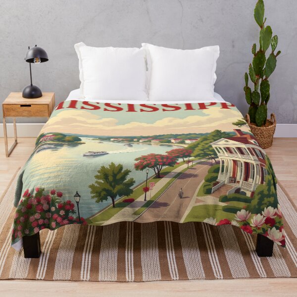 Item preview, Mississippi: Vintage-Style Painterly Travel Poster designed and sold by LSVart.