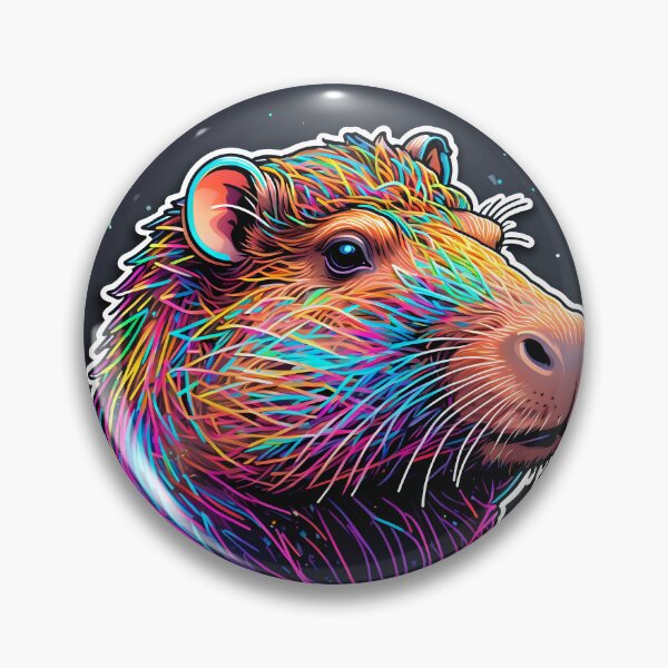 Item preview, Colorful Capybara Portrait designed and sold by stableImaginarium.