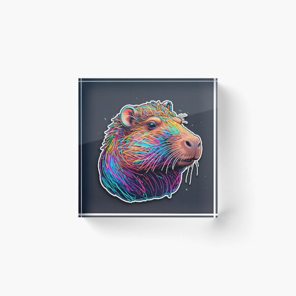 Item preview, Colorful Capybara Portrait designed and sold by stableImaginarium.
