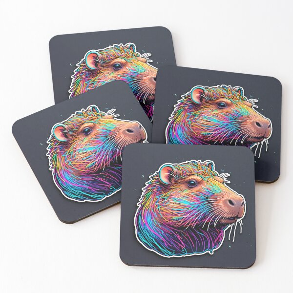 Item preview, Colorful Capybara Portrait designed and sold by stableImaginarium.