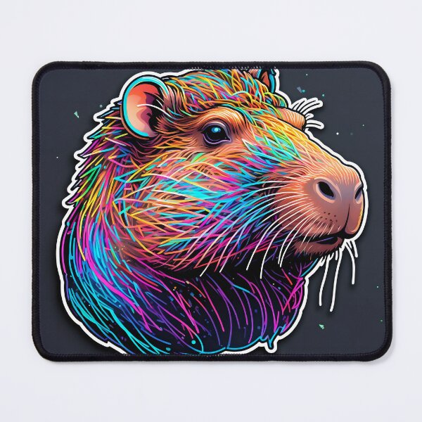 Item preview, Colorful Capybara Portrait designed and sold by stableImaginarium.