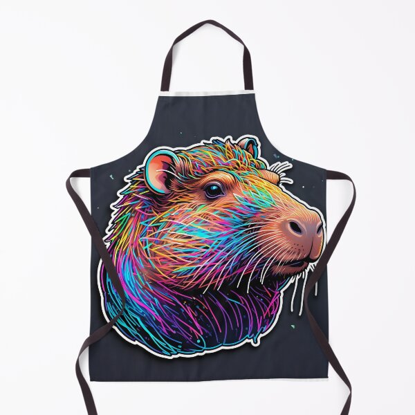 Item preview, Colorful Capybara Portrait designed and sold by stableImaginarium.