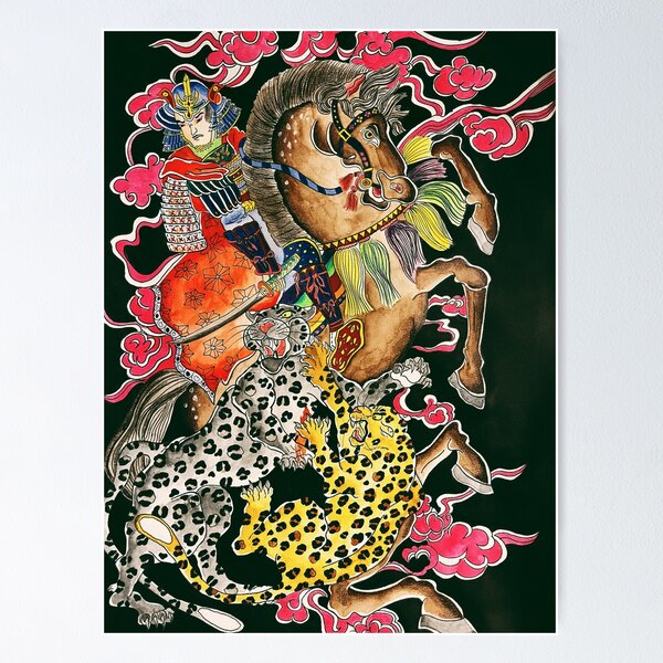 Item preview, Samurai on a horse designed and sold by deadpeacock_art.